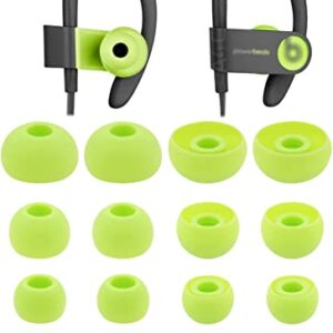 ALXCD Ear Tips for PB3 Powerbeats 3 Headphone, SML 3 Sizes 6 Pair Silicone Replacement Earbud Tips & 2 Pair Double Flange Ear Tips, Fit for Beats Powerbeats2 Pb3 [8 Pair](Green)