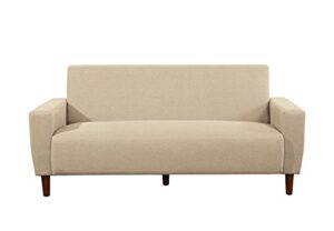 container furniture direct stiletto linen upholstered mid-century modern sofa, 70.1", beige