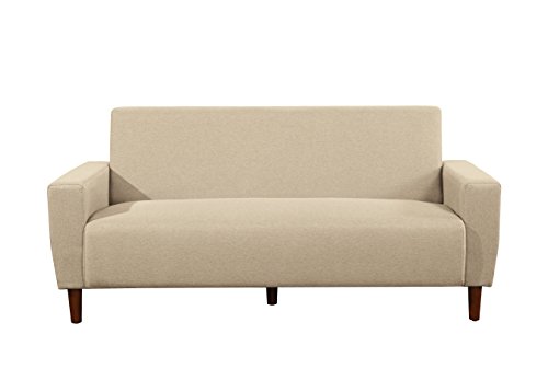 Container Furniture Direct Stiletto Linen Upholstered Mid-Century Modern Sofa, 70.1", Beige