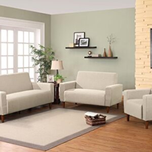 Container Furniture Direct Stiletto Linen Upholstered Mid-Century Modern Sofa, 70.1", Beige