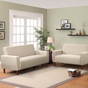 Container Furniture Direct Stiletto Linen Upholstered Mid-Century Modern Sofa, 70.1", Beige