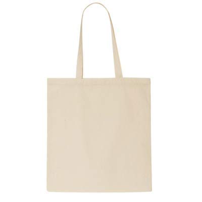 ATMOS GREEN 12 Pack 15x16 inch with 27" long handle 5 Oz NATURAL color Recycled Cotton Tote Bags Sustainable Eco Friendly reusable grocery super strong great for promotion branding gift MADE in INDIA