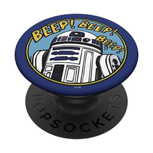 star wars r2-d2 bleep bleep bleep popsockets popgrip: swappable grip for phones & tablets