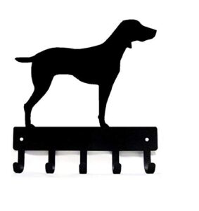 the metal peddler weimaraner key holder dog leash hanger for wall - large 9 inch wide - made in usa; gift for dog lovers