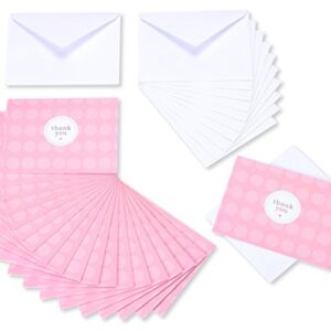 American Greetings Thank You Cards with Envelopes, Pink Dots (20-Count)