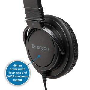 Kensington Hi-Fi Headphones with Microphone (K97603WW), Black, Universal