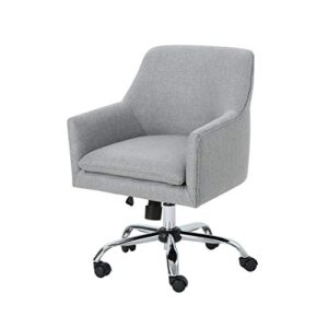 morgan mid century modern fabric home office chair with chrome base, gray