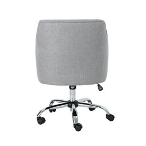 Morgan Mid Century Modern Fabric Home Office Chair with Chrome Base, Gray