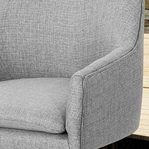 Morgan Mid Century Modern Fabric Home Office Chair with Chrome Base, Gray