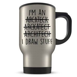 architect travel mug - funny architecture gift for men and women - great for student graduation or profession - best architectural studies gag coffee cup idea