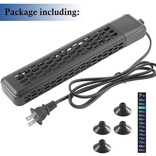 HITOP PTC Adjustable Aquarium Heater, Sturdy Fish Tank Heater with Protective Cover, 100W/200W/300W/400W Heater for Fresh/Saltwater Fish/Turtle Tank up to 120 Gallon