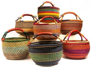 medium bolga african bolga ghana basket fair trade ghana baskets toys egg baskets - medium: 11 "-13") (colors vary) 1 each