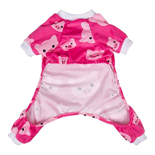 CuteBone Pink Pig Dog Pajamas Cute Cat Clothes Pet Pjs Onesie, Medium P46M