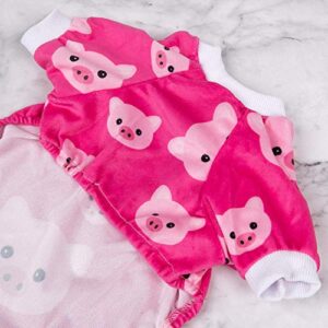 CuteBone Pink Pig Dog Pajamas Cute Cat Clothes Pet Pjs Onesie, Medium P46M