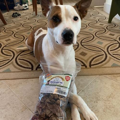 Green Butterfly Brands Beef Dog Treats – Made in USA Only – All Natural, Meaty Beef Tips – Premium Slow Roasted American Beef – Grass Fed, Farm Raised – Crunchy, Grain Free Training Treat, 8 Ounces