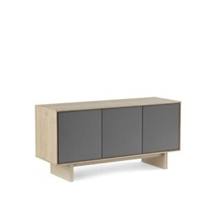 BDI Octave 8377 Triple-Width Media Cabinet, Drift Oak with Grey Flat Doors