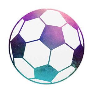 Galaxy Soccer Ball - Purple Teal Space Nebula PopSockets PopGrip: Swappable Grip for Phones & Tablets