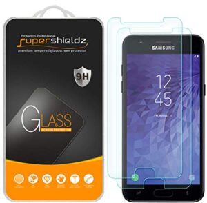 (2 pack) supershieldz designed for samsung galaxy j3 v j3v (3rd gen) and galaxy j3 (3rd generation) (verizon) tempered glass screen protector anti scratch, bubble free