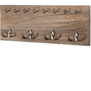 excello global products rustic, shabby chic wall mounted hanging entryway coatrack organizer. 24x8 - gpp-0017