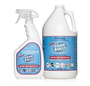 whip-it odor bully instant odor neutralizer spray - stain remover and odor eliminator for home and car in one - gallon and 32oz spray