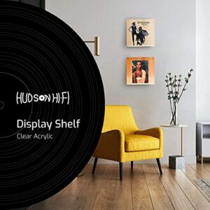 Hudson Hi-Fi LP Vinyl Record Wall Display Shelf - Display Your Favorite LP Records in Style (4 Pack, Cleay Acrylic)