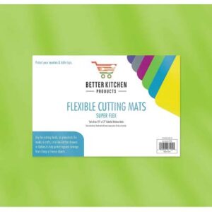 Flexible Plastic Cutting Board Mats, Set of 6, Textured, 6 Vivid, Translucent Colors by Better Kitchen Products