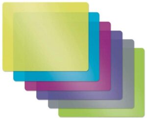 flexible plastic cutting board mats, set of 6, textured, 6 vivid, translucent colors by better kitchen products