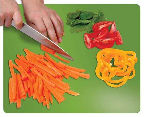 Flexible Plastic Cutting Board Mats, Set of 6, Textured, 6 Vivid, Translucent Colors by Better Kitchen Products