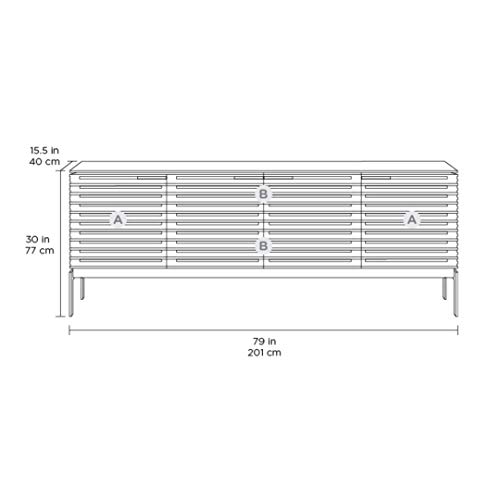 BDI Corridor 7129 Media Console, Charcoal