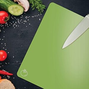 Extra Thick Flexible Plastic Cutting Board Mats, Set of 4, Color Coded with Food Icons, Waffle Back Grip Underside by Better Kitchen Products