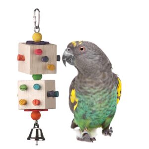 super bird creations sb1103 parrot-dice bird toy, medium bird size, 9" x 2.5" x 2.5"
