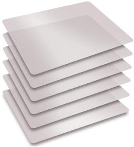extra thick flexible frosted clear plastic cutting mats, set of 6, by better kitchen products