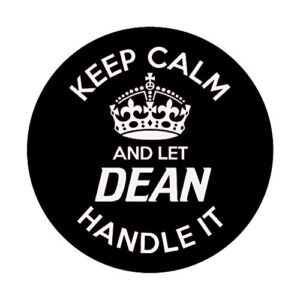 Keep Calm And Let Dean Handle It Black PopSockets PopGrip: Swappable Grip for Phones & Tablets