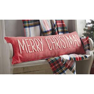 Mud Pie Merry Christmas Pillow, RED 12" x 35 1/2"