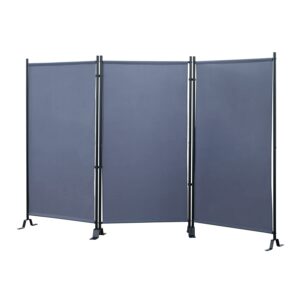 proman products galaxy outdoor/indoor room divider (3-panel), 102" w x 16" d x 71" h, gray