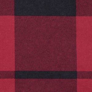 AmazonBasics Flannel Duvet Cover Set - 135 x 200 cm / 50 x 80 cm x 1, Red Plaid