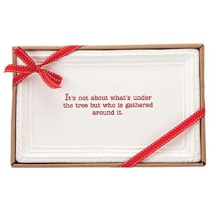 Mud Pie Christmas Holiday Under The Tree Treat Tray Serving Platter, One Size, White