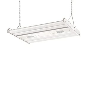 elecall linear led high bay light 21735lm 161w 2ft 5000k (600w hps eqv.) warehouse light for workshops garages shop, hanging and flushmount, 0-10v dimmable, ul dlc,6 lamp fluorescent replacement