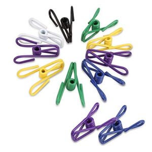 qfkr 32pcs premium multi-purpose clothesline utility clips, steel wire clips by (assorted colors)
