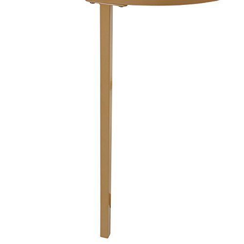 Spatial Order Round Metal Accent Table Glass Top, Gold