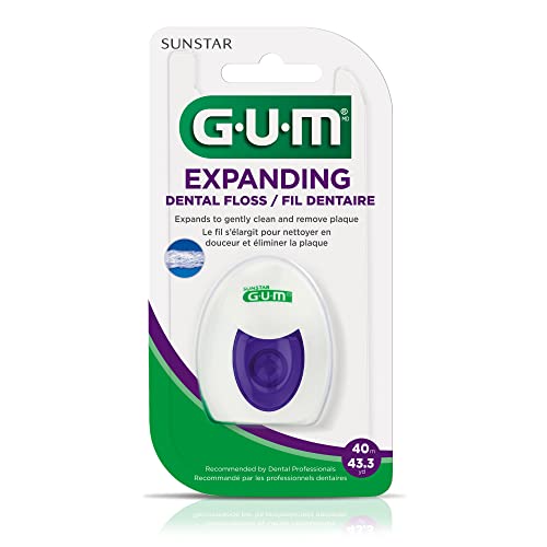 GUM - 10070942302408 Expanding Dental Floss, 43.3 Yards (Pack of 6)