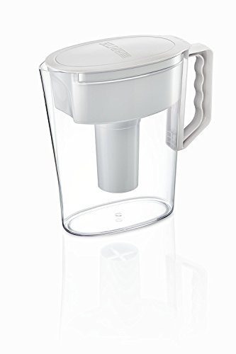 Brita Water Pitcher, Slim, Capacity, Includes One Advanced Filter, White - 5 Cup Size