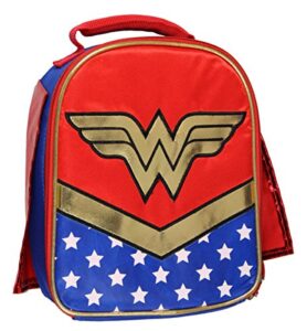 ai accessory innovations dc wonder woman lunch box soft kit insulated cooler bag with cape