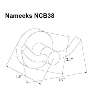 Nameeks NCB38 NCB Bathroom Hook, One Size, Chrome