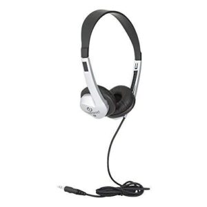 egghead egg-iag-1008fa-bk-so-20 heavy-duty stereo school headphones w/leatherette ear cushion & tangle-free cord- (pack of 20), black