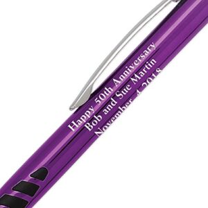 Custom Laser-Engraved Metal Ballpoint Pens With Stylus. Available in 5 Colors - Free Personalization