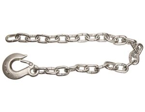 buyers products 3/8x22 inch class 4 trailer safety chain with 1 inch forged slip hook-30 proof