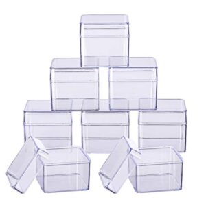 benecreat 10 pack square high transparency plastic bead storage containers box drawer organizers for beauty supplies,tiny bead,jewerlry findings, and other small items - 2.2x2.2x2 inches