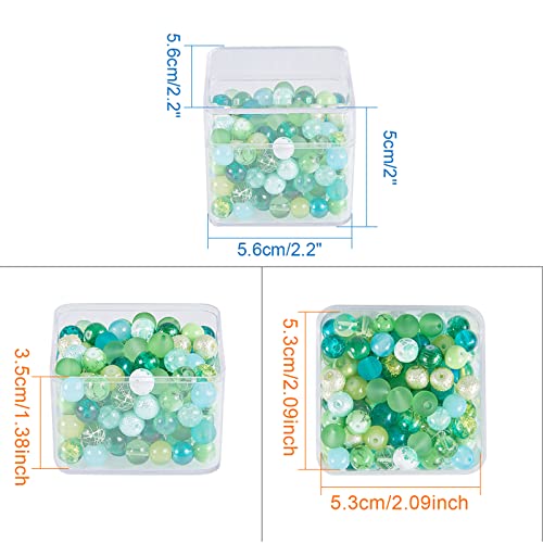 BENECREAT 10 Pack Square High Transparency Plastic Bead Storage Containers Box Drawer Organizers for beauty supplies,Tiny Bead,Jewerlry Findings, and Other Small Items - 2.2x2.2x2 Inches