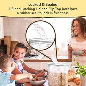Simply Gourmet Cereal Containers Storage Set - 3 Airtight Dry Food Bins with Lids for Kitchen Pantry